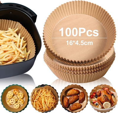 AirFryer Hava Fritözü Pişirme Kağıdı Yağ Geçirmez Yapışmaz Kağıt Yuvarlak Tip 16 Cm 100 Adet