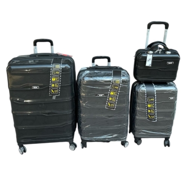 Alpa PP Silikon 4 Boy Bavul Makyaj Tıraş Çantası  Seti Siyah