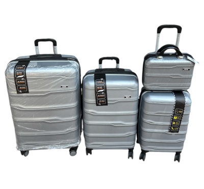 Alpa PP Silikon 4 Boy Bavul Makyaj Tıraş Çantası Seti Gri