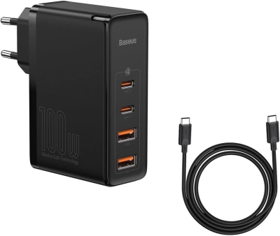 Baseus GaN2 Pro 100W PD 2C+2U 4 Port Quick Charger Macbook Ultra Hızlı Şarj Aleti +100w PD Kablo