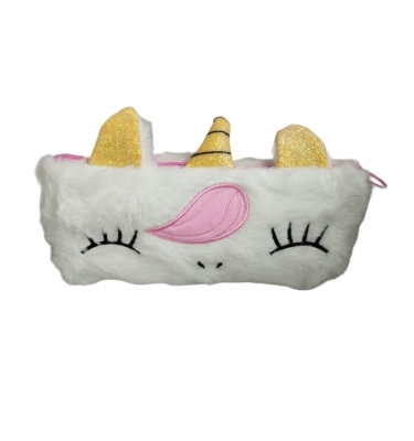 Beyaz Peluş Unicorn Kalem Kutusu Kalemlik