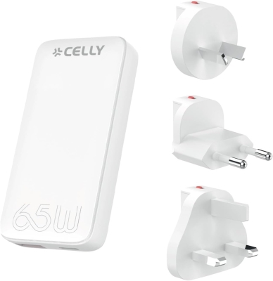 Celly Universal 65W EU/UK/AUS/US Duvar Şarj Cihazı Çoklu Fiş