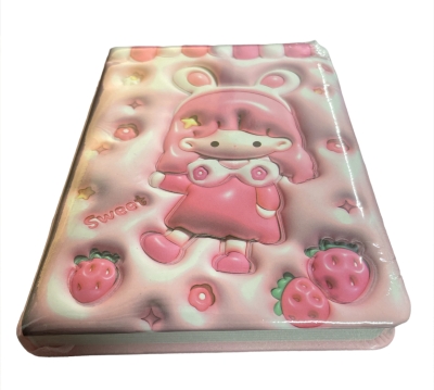 Çilek Kız Pembe Yumuşak Kapaklı Pofidik Defter Hatıra Defteri