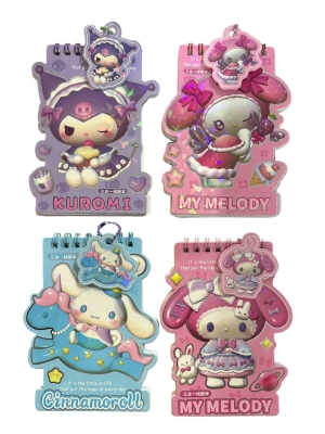 Cinnamoroll Kuromi Ve My Melody Stickerlı Mini 4 Adet Not Defteri