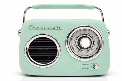 Crownwell Retro Tasarımlı Bluetooth FM Radyo Mint Yeşil