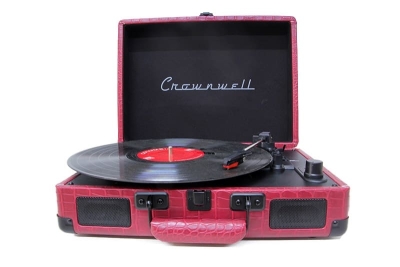 Crownwell Şarjlı Çantalı Pikap CW002-CH Turntable Suitcase CR Series Kırmızı