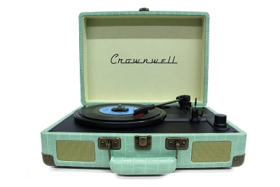 Crownwell Turntable Suitcase CR Series Pikap Su Yeşili