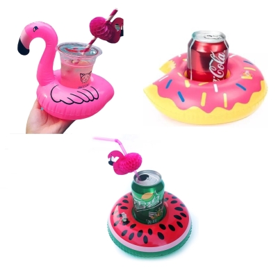 Donut Karpuz Flamingo 3lü Şişme Havuz Deniz Bardak Tutucu Float Bar Seti