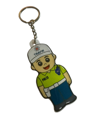 Erkek Trafik Polisi Figürlü Pleksi Anahtarlık