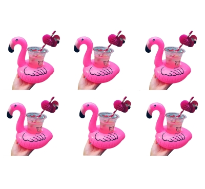Flamingo Şişme Havuz Deniz Bardak Tutucu Float Bar 6 Adet