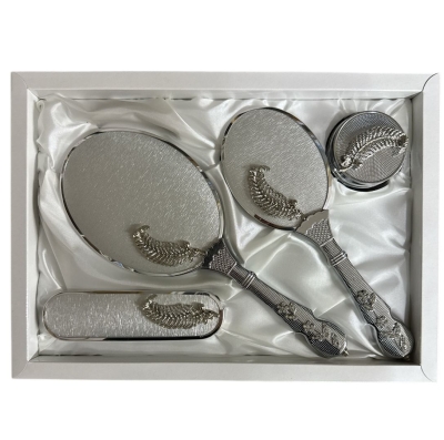 Gümüş Desenli Lüx Ayna Çeyiz Seti
