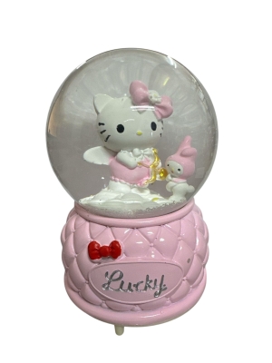 Hello Kitty My Melody Müzikli Işıklı Püskürtmeli Büyük Boy Kar Küresi