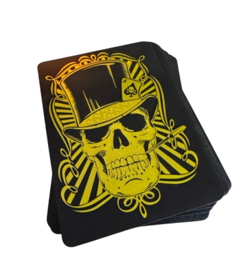 İskelet Kuru Kafa Tasarımlı PVC İskambil Oyun Kartları Gold