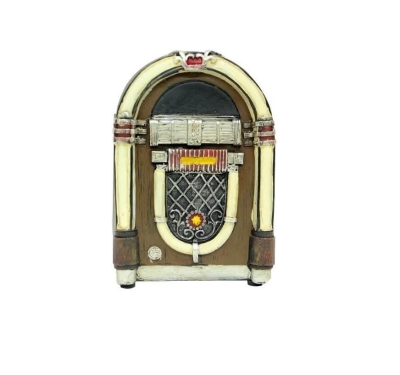 Jukebox Müzik Otomatı Müzik Kutusu Siyah Polyester Dekoratif Hediyelik