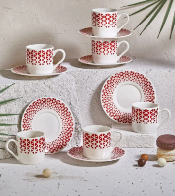 Kahramanlar Rosa 6 Kişilik Kahve Fincan Takımı 90 ml