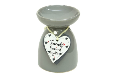 Kalp Friends Desenli Seramik Mumlu Buhurdanlık Yeşil