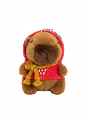 Kapibara Capybara Peluş Oyuncak Anahtarlık Kırmızı