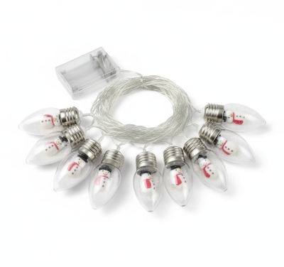 Kardan Adam 10lu Sıralı Led Işık Yılbaşı Süsü