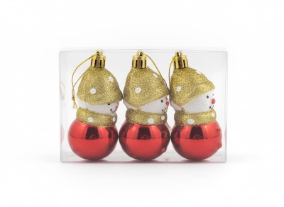 Kardan Adam 3lü Yılbaşı Ağacı Süsü