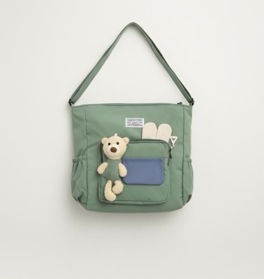 Kawaii Ayıcıklı Kullanışlı Yüksek Kapasiteli Kol Çantası Yeşil
