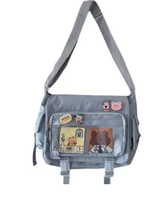 Kawaii Figürlü Omuz Askılı Çapraz Çanta Mavi