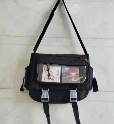 Kawaii Figürlü Omuz Askılı Çapraz Çanta Siyah