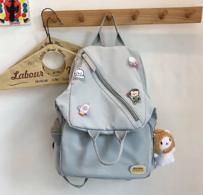 Kawaii Kore Tarzı Çok Amaçlı Okul Postacı Omuz Sırt Çantası Mavi