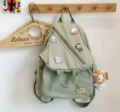 Kawaii Kore Tarzı Çok Amaçlı Okul Postacı Omuz Sırt Çantası Yeşil