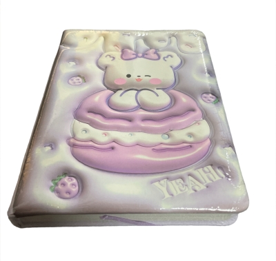 Kawaii Mor Ayıcık Yumuşak Kapaklı Pofidik Defter Hatıra Defteri