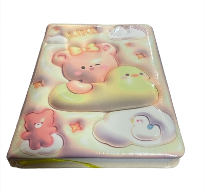 Kawaii Pembe Ayıcık Yumuşak Kapaklı Pofidik Defter Hatıra Defteri