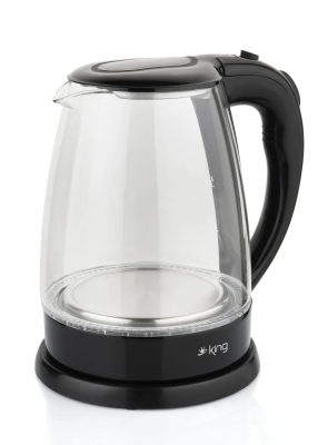 King KSI1001 Alice 1.8 Lt Işıklı Cam Kettle Su Isıtıcı