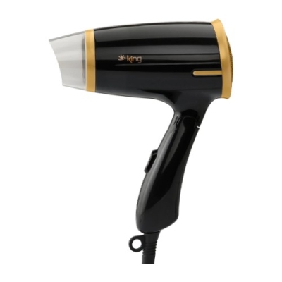 King KSK437 Vilda Siyah Katlanır Seyahat Tipi Saç Kurutma Makinesi