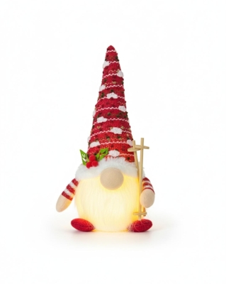 Kırmızı Şapkalı Işıklı Mini Yılbaşı Cini