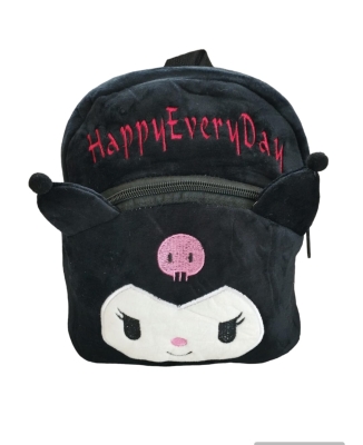 Kuromi Happy Everyday Peluş Mini Sırt Çantası Siyah