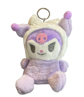 Kuromi Peluş Taçlı Anahtarlık Mor