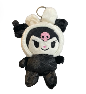 Kuromi Peluş Taçlı Anahtarlık Siyah