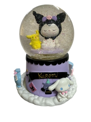 Kuromi Ve Pompompurin Gözü Kapalı Dev Boy Işıklı Müzikli Kar Küresi