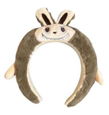 Labubu Figürlü Peluş Taç Acı Kahve