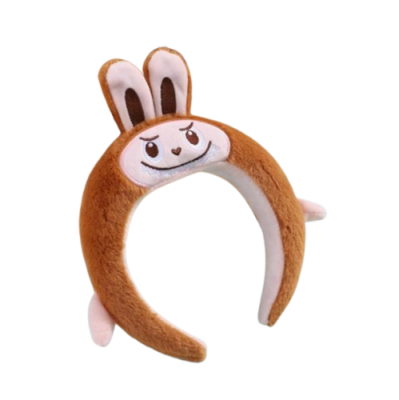 Labubu Figürlü Peluş Taç Kahverengi