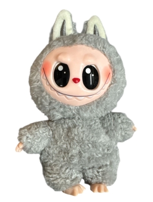 Labubu Peluş Çanta Süsü Anahtarlık Gri