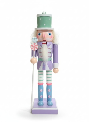 Mor Kostümlü Fındıkkıran Askeri Ahşap Yılbaşı Süsü