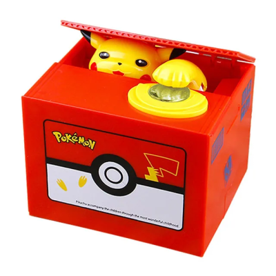 Müzikli Pilli Para Alan Yiyen Hırsız Tasarım Pokemon Pikachu Kumbara