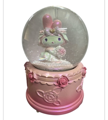 My Melody Gül Desenli Müzikli Işıklı Püskürtmeli Büyük Boy Kar Küresi