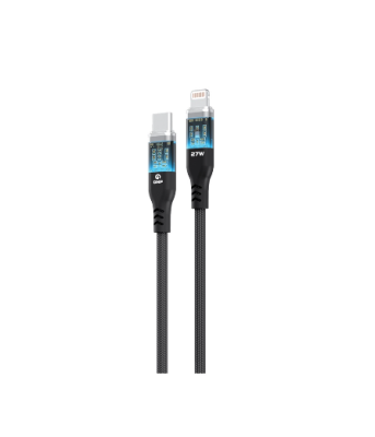 GNP Neon Işıklı Kablo 27W TYPE-C To Lightning 2 Metre Gri