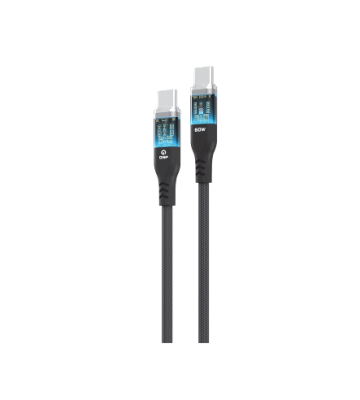 GNP Neon Işıklı Kablo 60W TYPE-C To Type-C 1.2 Metre Gri