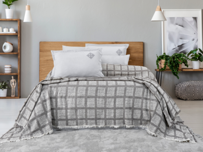 Nijuu Home Selection Concept Carellia Gri Çift Kişilik Müslin Pike Takımı