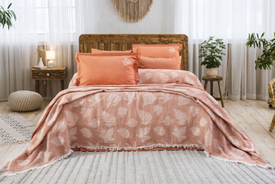 Nijuu Home Selection Concept Floya Kiremit Çift Kişilik Müslin Pike Takımı