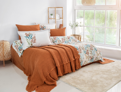 Nijuu Home Selection Concept Linum Kiremit Çift Kişilik Pikeli Nevresim Takımı