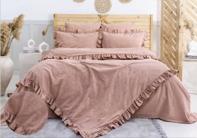 Nijuu Home Selection Concept Misa Pudra Çift Kişilik Pamuk Jakarlı Nevresim Takımı