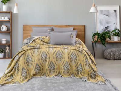 Nijuu Home Selection Concept Rustik Hardal Çift Kişilik Müslin Pike Takımı